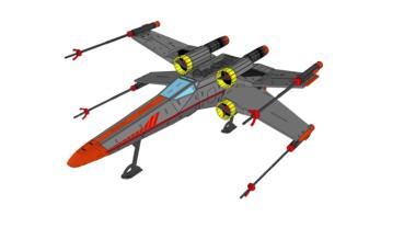 Star Wars - X-Wing Star Fighter as 3D large model - Drawing